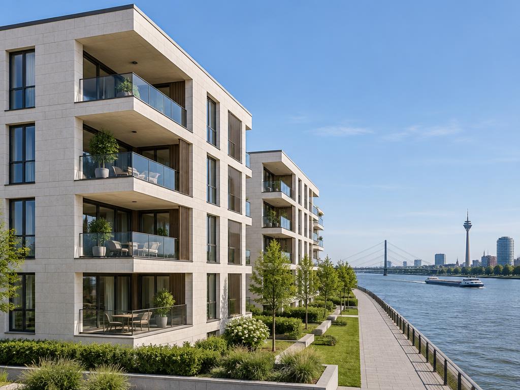 Wohngebäude am Rheinufer